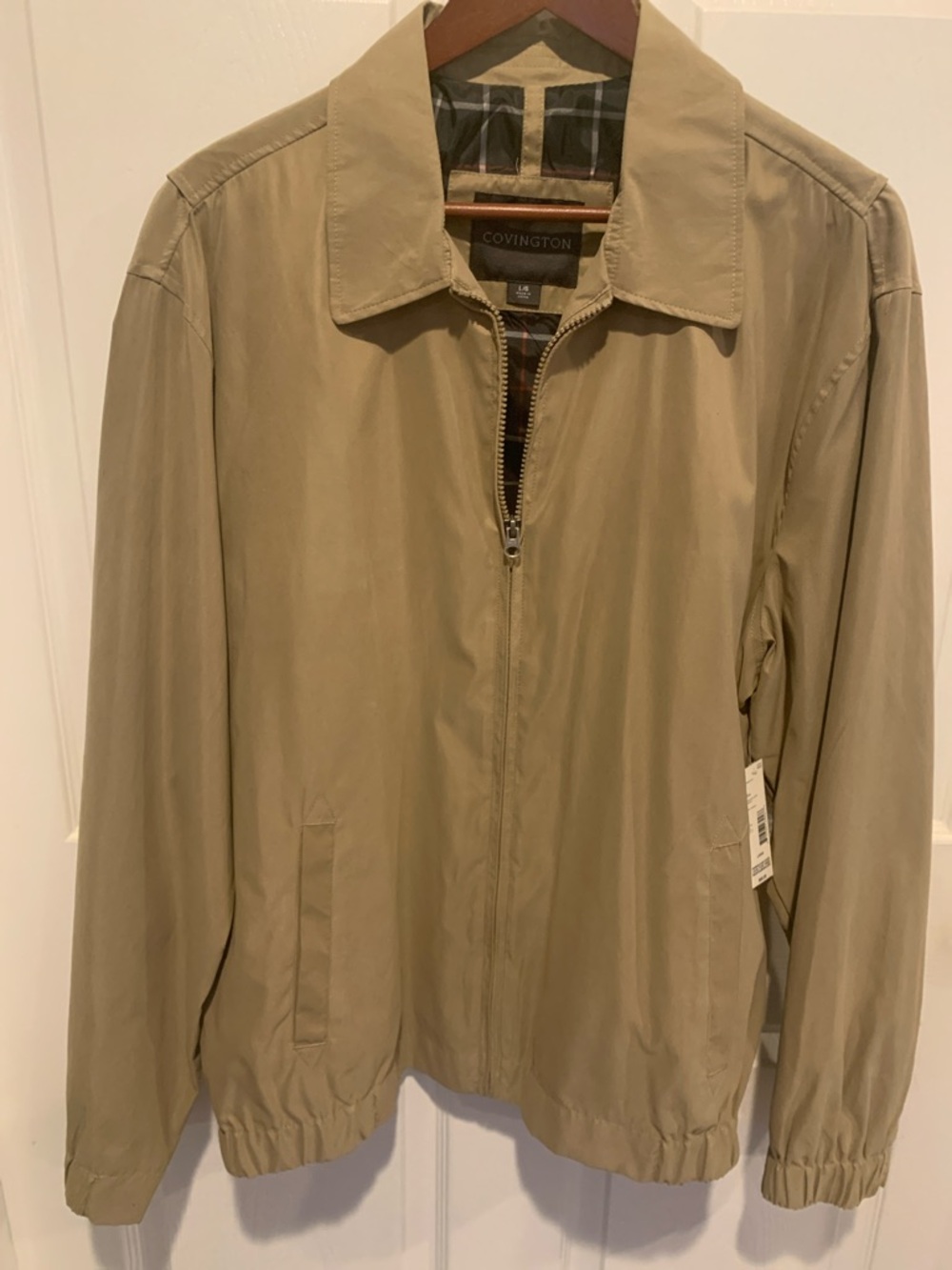 Covington Men's Tan Zip-Front Windbreaker Jacket